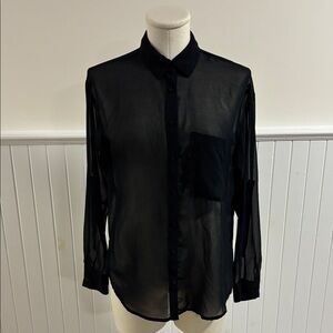 Garage Black Sheer Blouse
